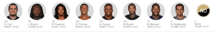 fanduel-week-9-lineup